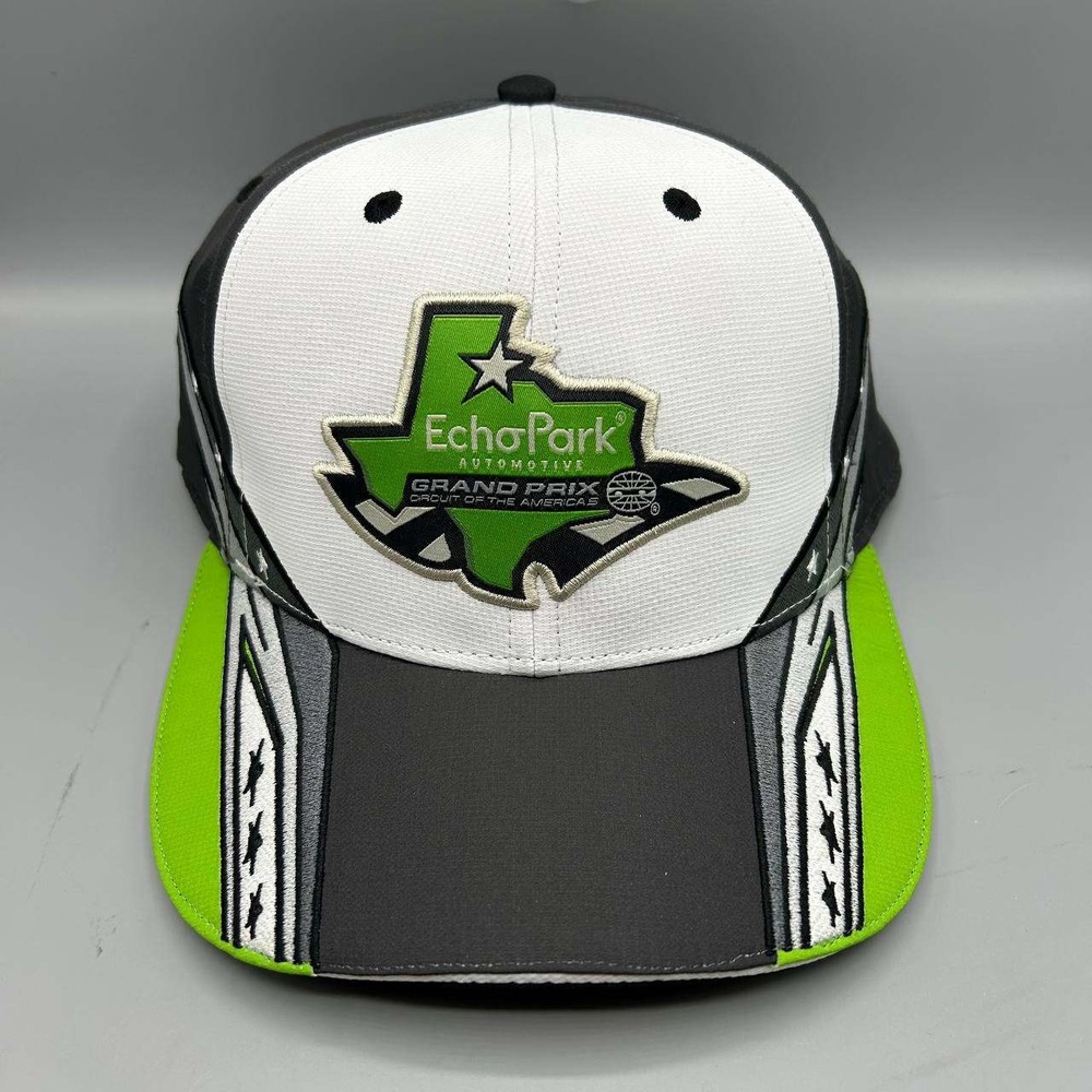 Echo Park Grand Prix Hat Men White Black SMI Properties Strap Back Cap New‎